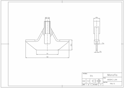 Kotwa podłogowa o szerokości 100 mm do podłóg betonowych