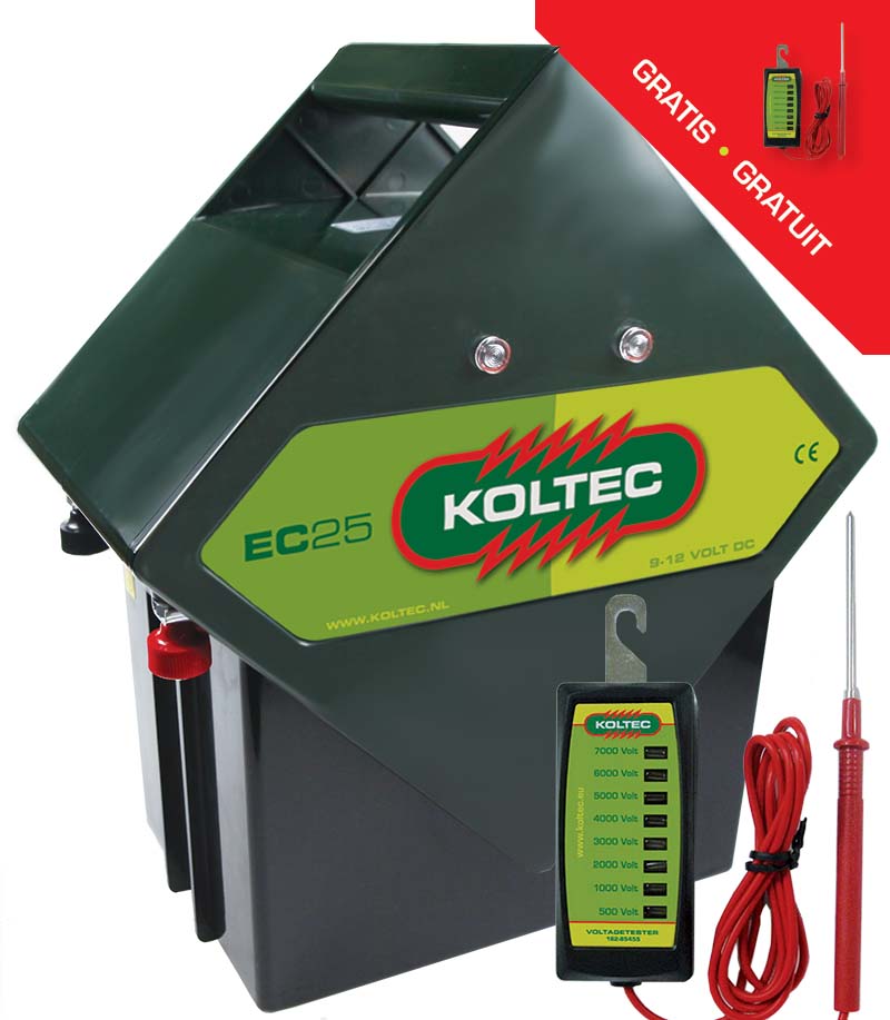Batterijapparaat KOLTEC EC25, Incl. 8 traps tester