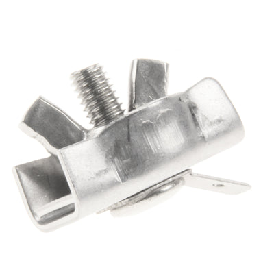 Verbinders voor draad tot 4 mm, RVS/INOX, enkelvoudig met vleugelmoeren en aansluittab