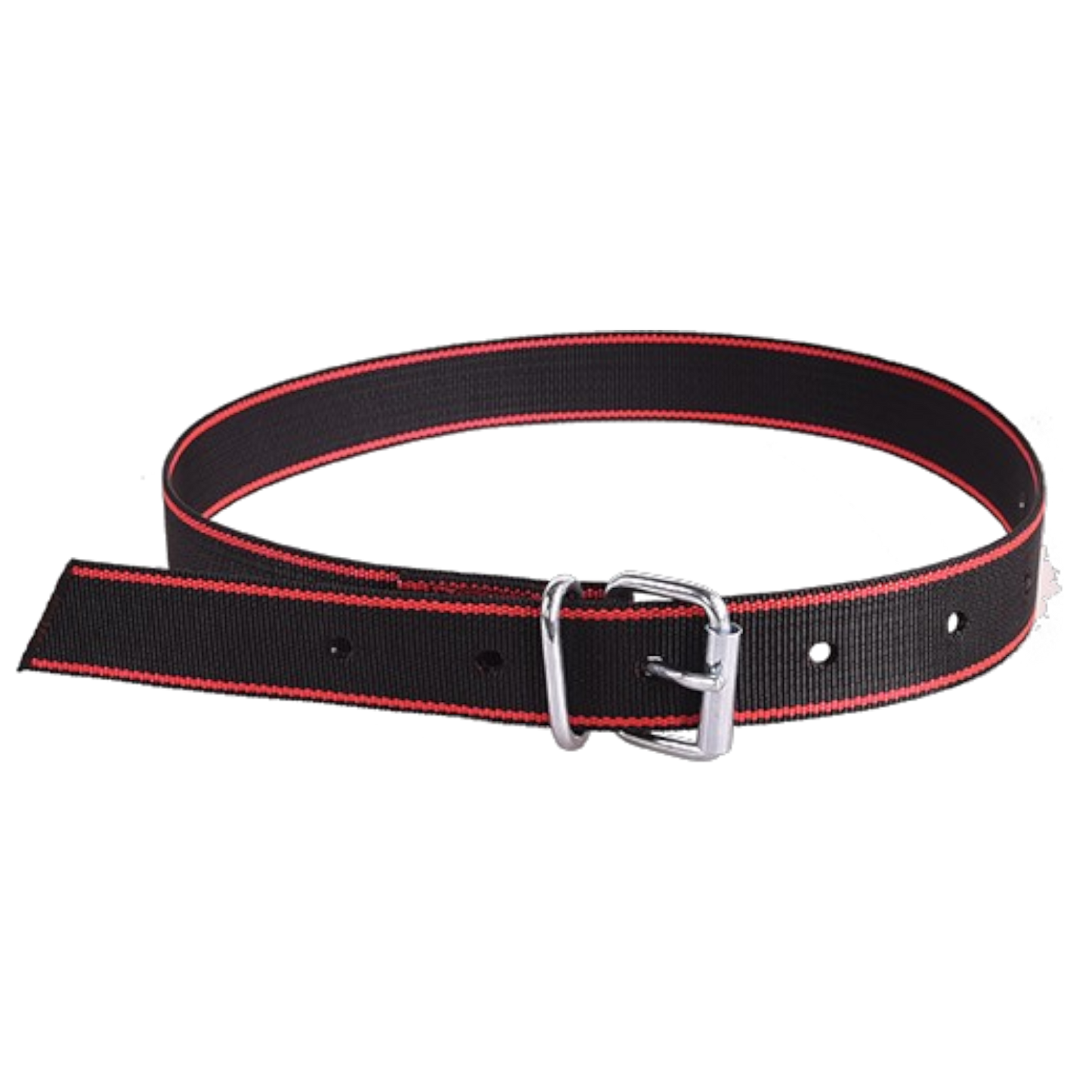 Collier de vache noir rouge avec boucle à languette 130 cm