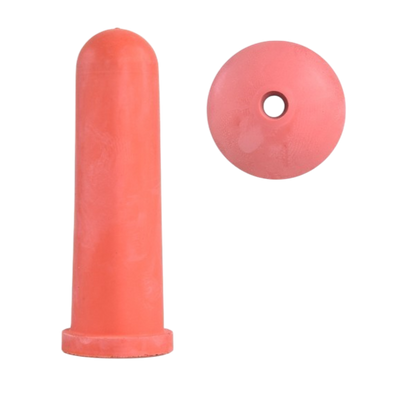 Tétine pour veau Hiko 100 mm rouge avec trou de 4 mm (5 pièces)