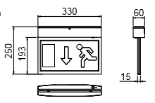 Emergency follow-up light / Surface-mounted / Small / Car / incl. Picto