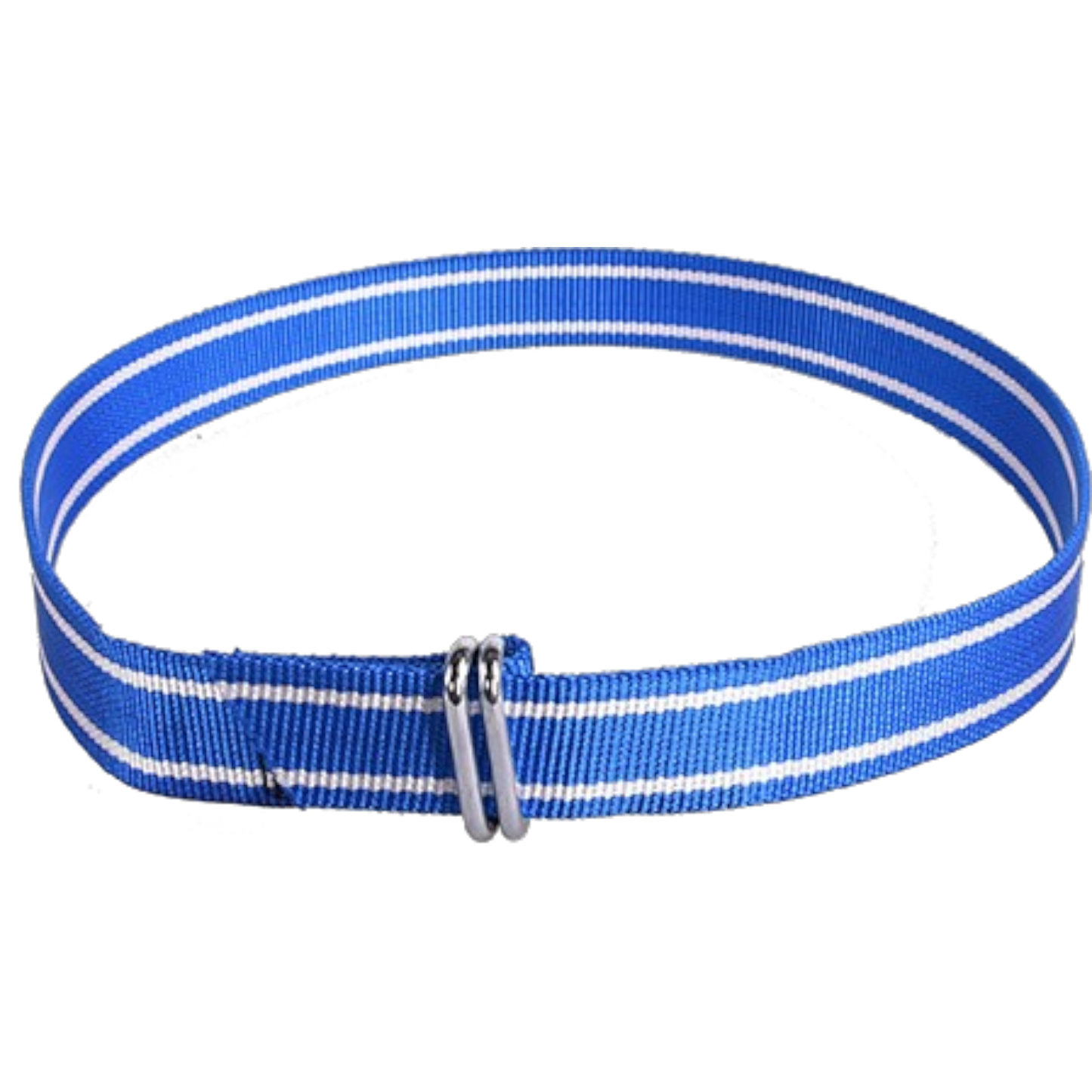 Collier de vache bleu/blanc avec boucle à pression 130cm