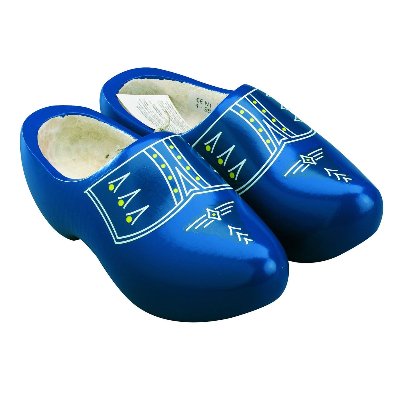 Holzschuh blau lackiert