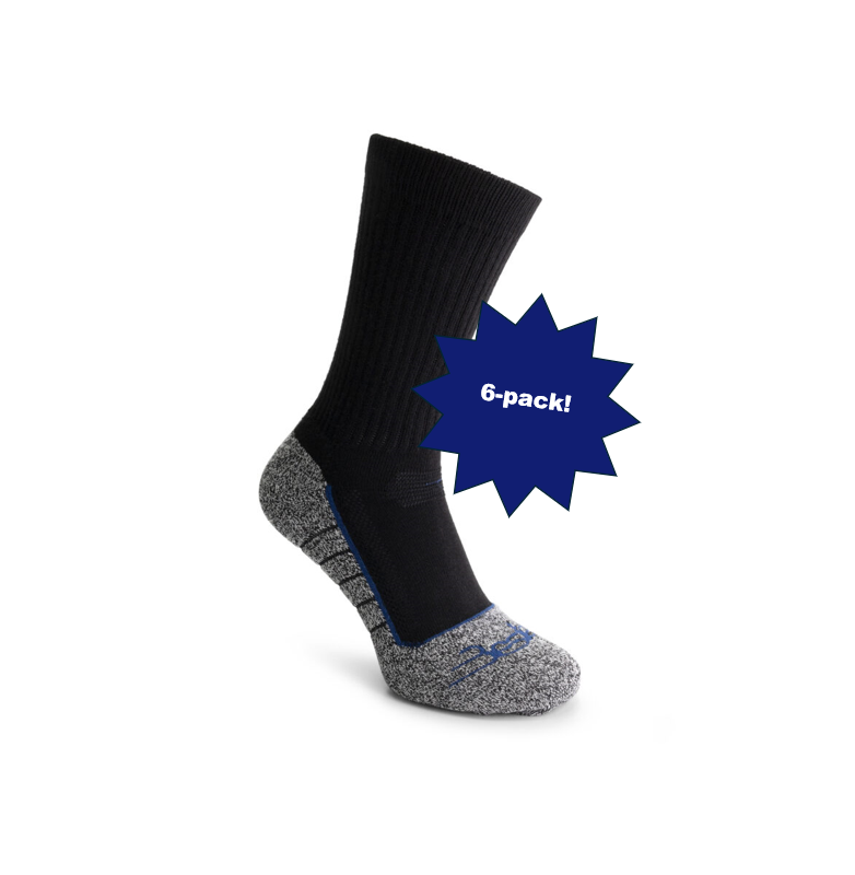 Werksokken grijs/zwart - 6-pack