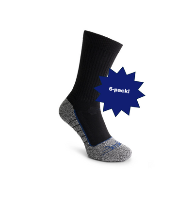 Werksokken grijs/zwart - 6-pack
