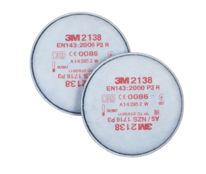 2138 3M P3 (click) filtre à poussière vapeurs organiques/gaz acides - 20 pièces