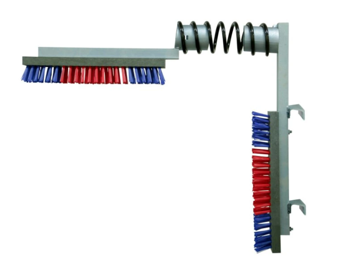 Cepillo media caña para vacas / cepillo para ganado, azul/rojo - XL