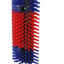 Brosse à vache demi-ronde / brosse à bétail, bleu/rouge - XL