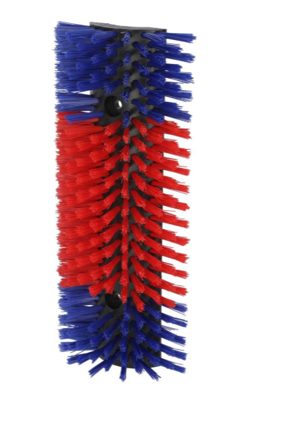 Brosse à vache demi-ronde / brosse à bétail, bleu/rouge - XL